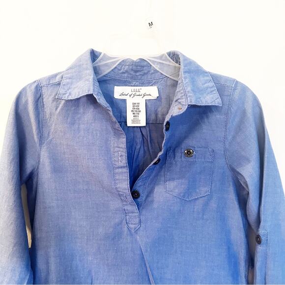 Girls Denim Tunic Sz 4-5T Jean Top Chambray Pullover Top - Picture 7 of 7